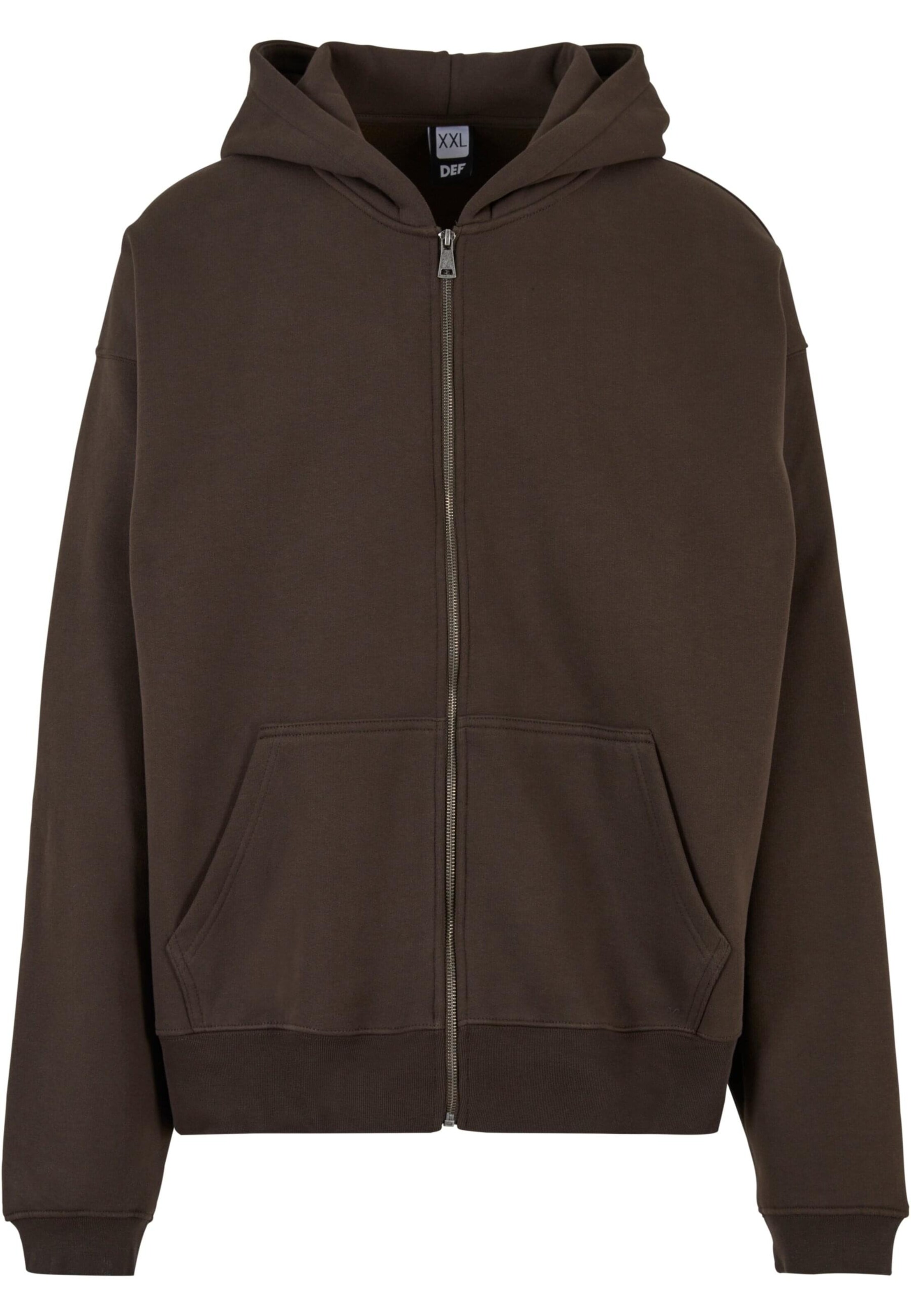 DEF Sweatjacke in Braun: Vorderseite
