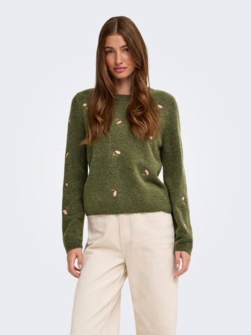 ONLY Pullover 'SHINE' in Grün: Vorderseite
