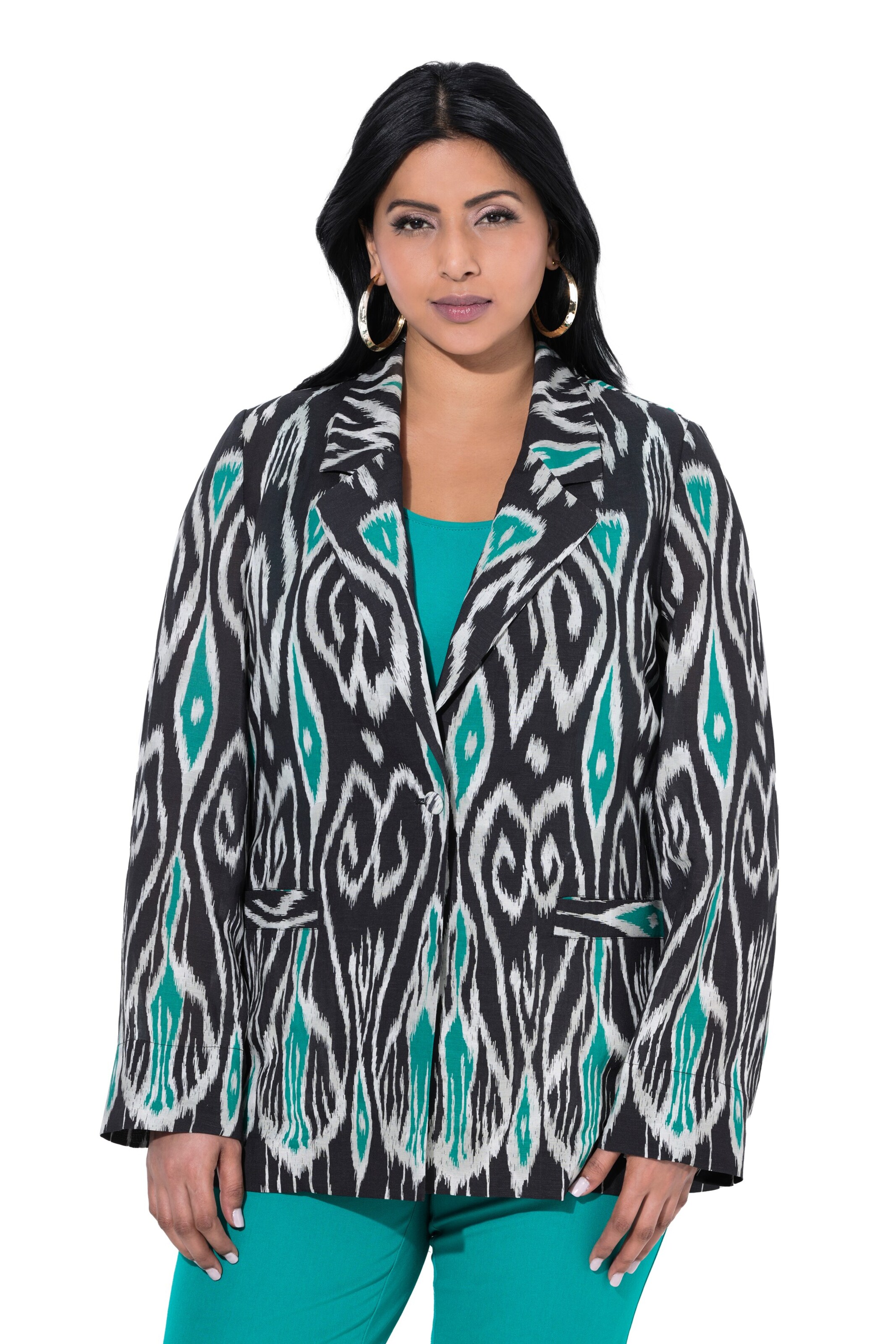 Blazer Ulla Popken en noir : devant