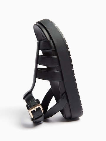 Bershka Strap Sandals in Black