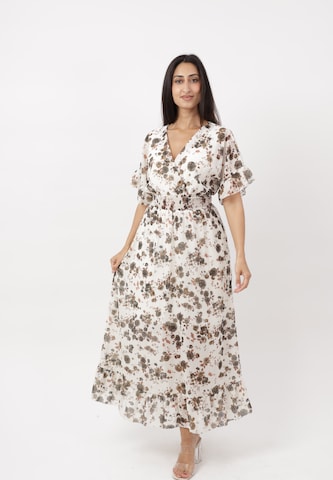 Elara Jurk in Beige: voorkant