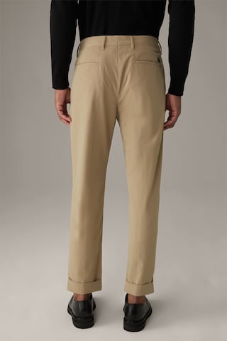STRELLSON Regular Pleat-Front Pants 'Louis' in Beige