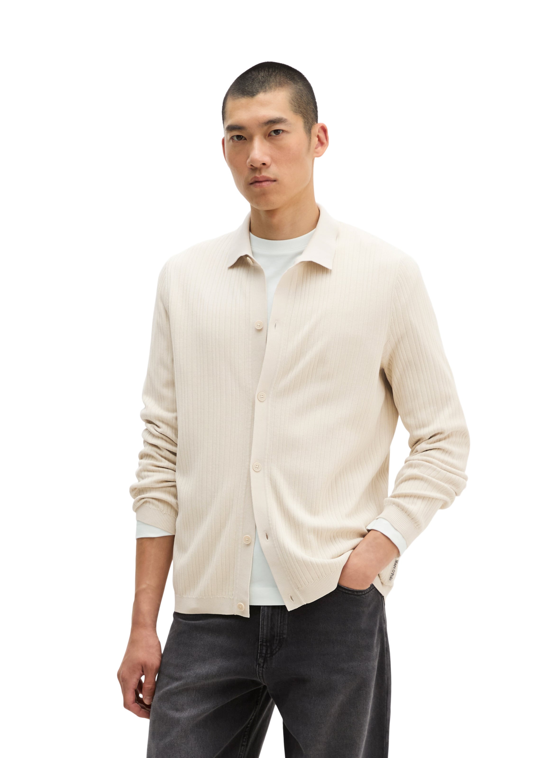 T-Shirt Marc O'Polo en beige : devant