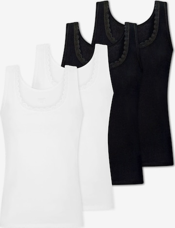 Maillot de corps ' Cotton Lace ' uncover by SCHIESSER en noir : devant