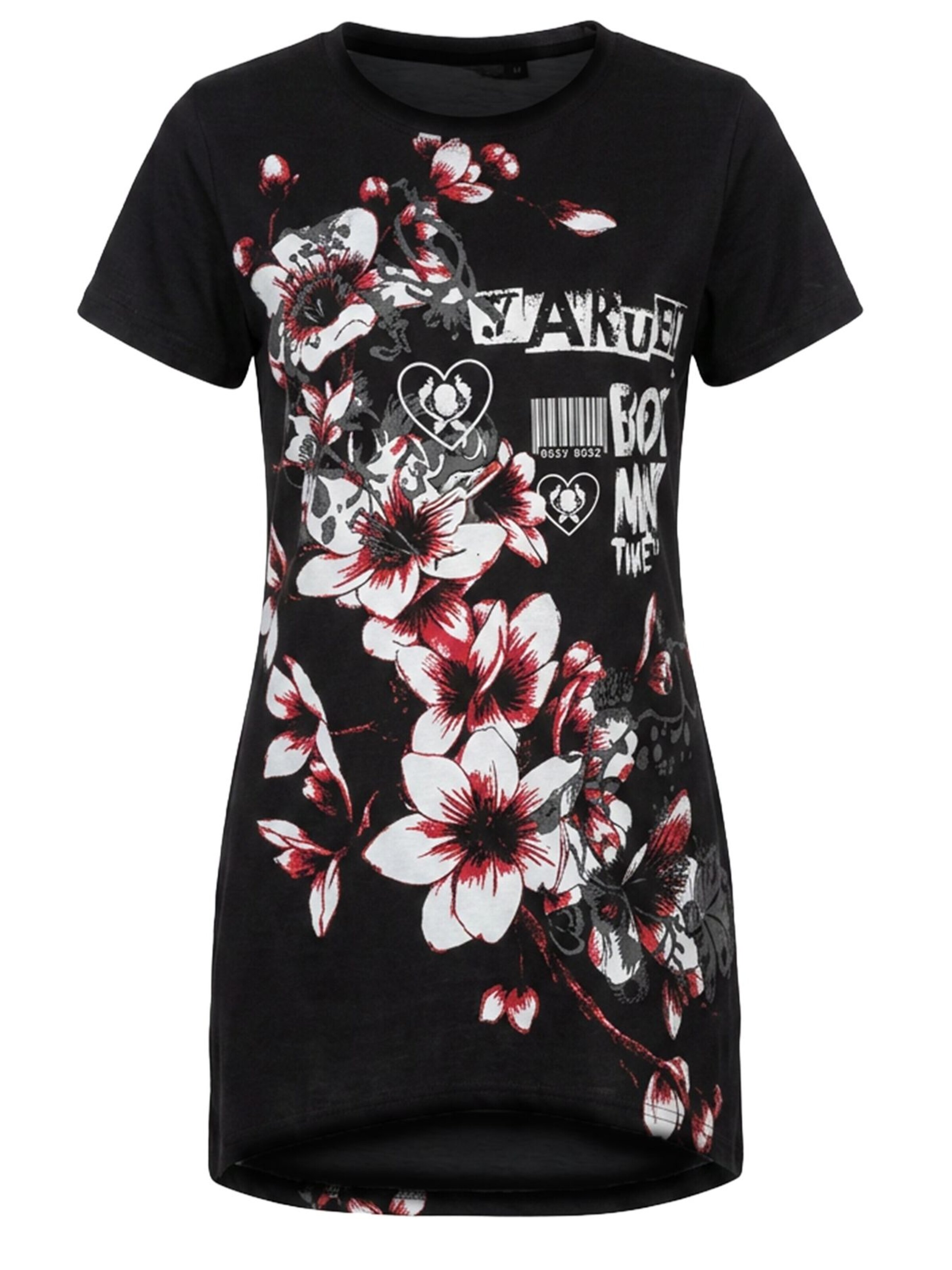 Yakuza Shirt Dress 'Hanami' in Black: front