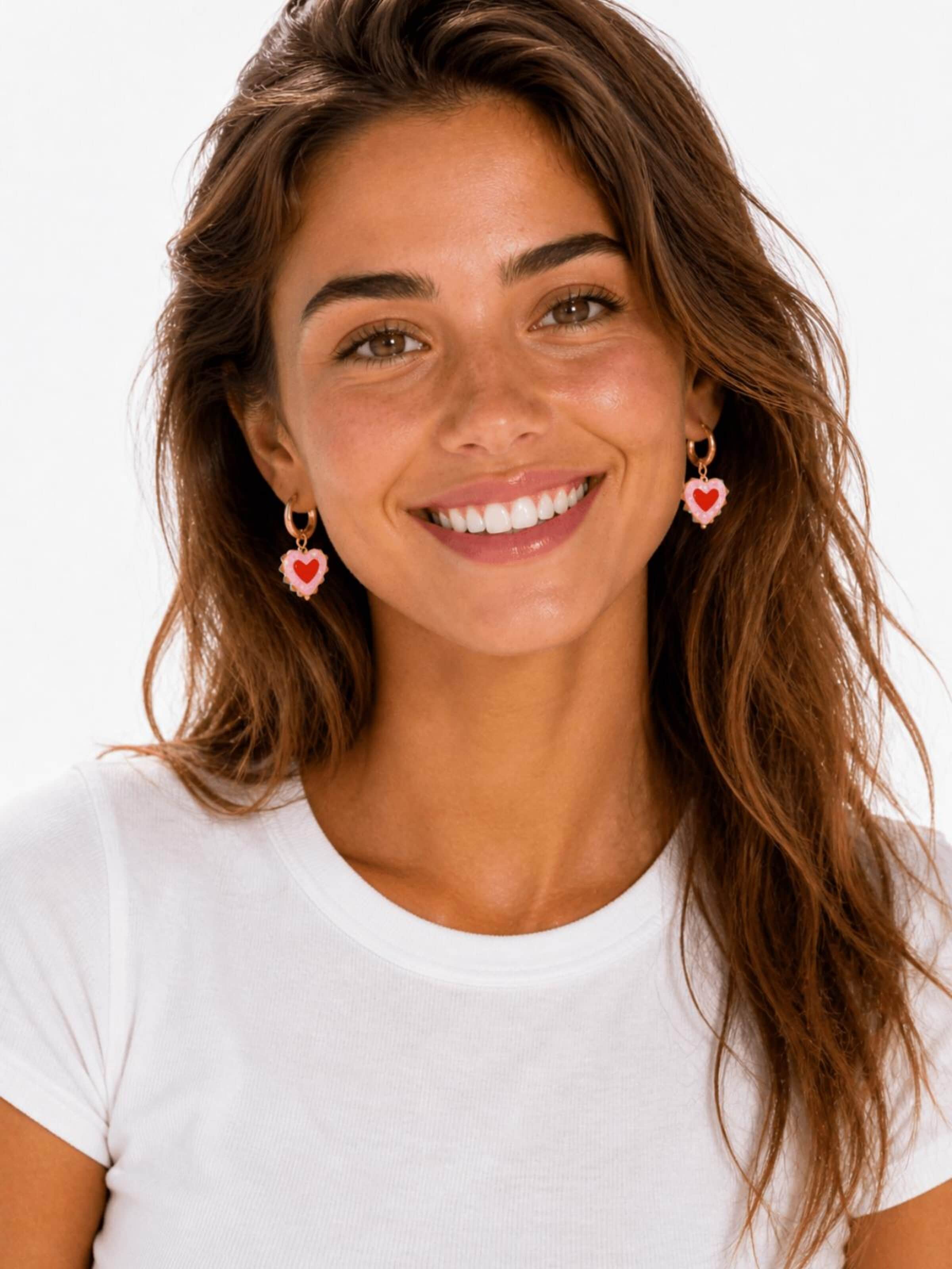 Cala Rose Earrings 'SUMMER HEART' in Pink: front