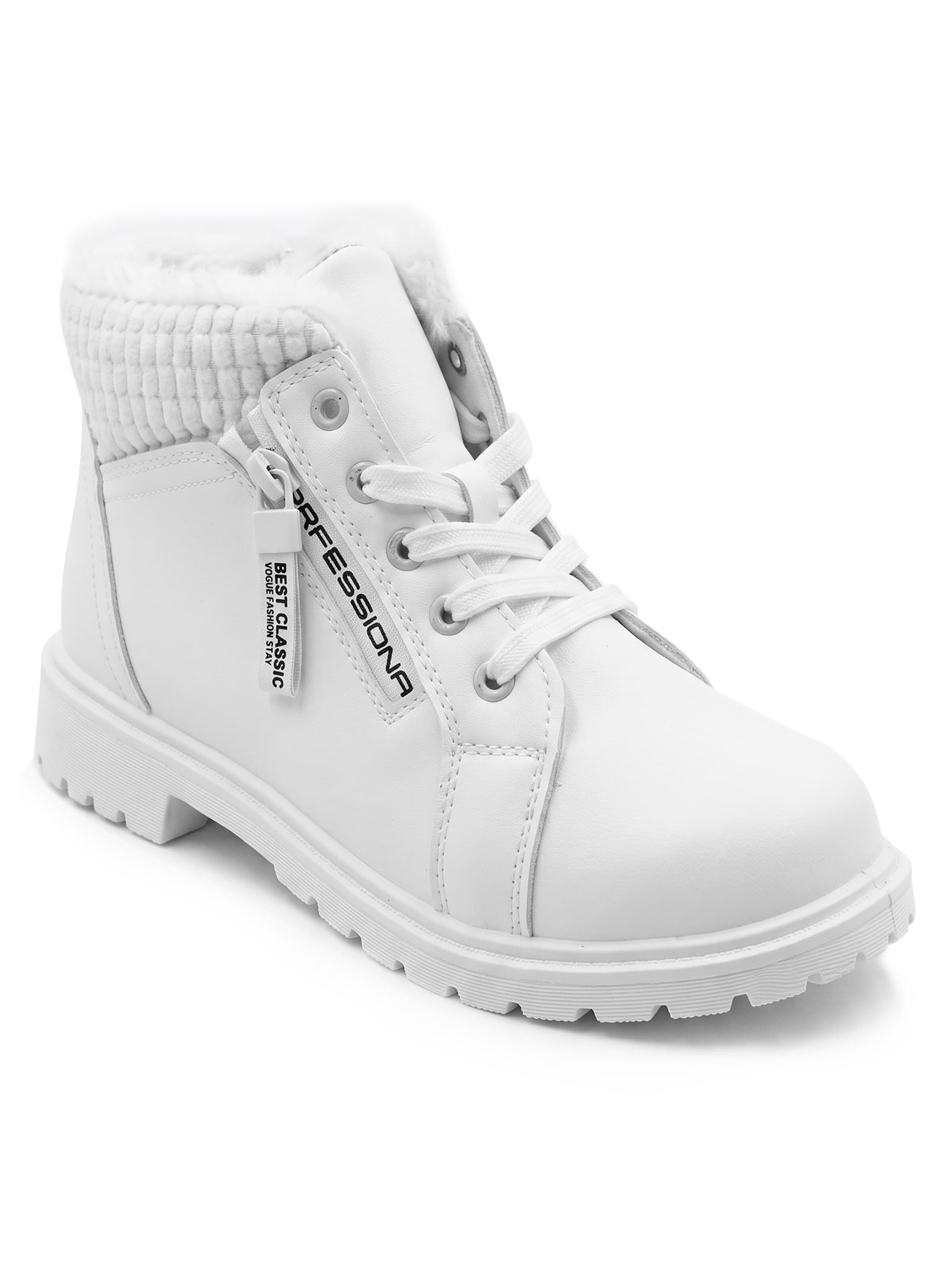 Lucky Z Ankle Boots 'Cozy Casual Boot'‌ in Weiß: Vorderseite
