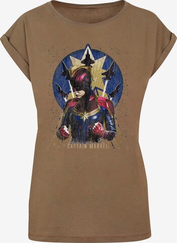 ABSOLUTE CULT Shirt 'Captain Marvel - Jet' in Grün: predná strana