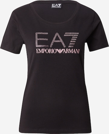T-shirt EA7 Emporio Armani en noir : devant