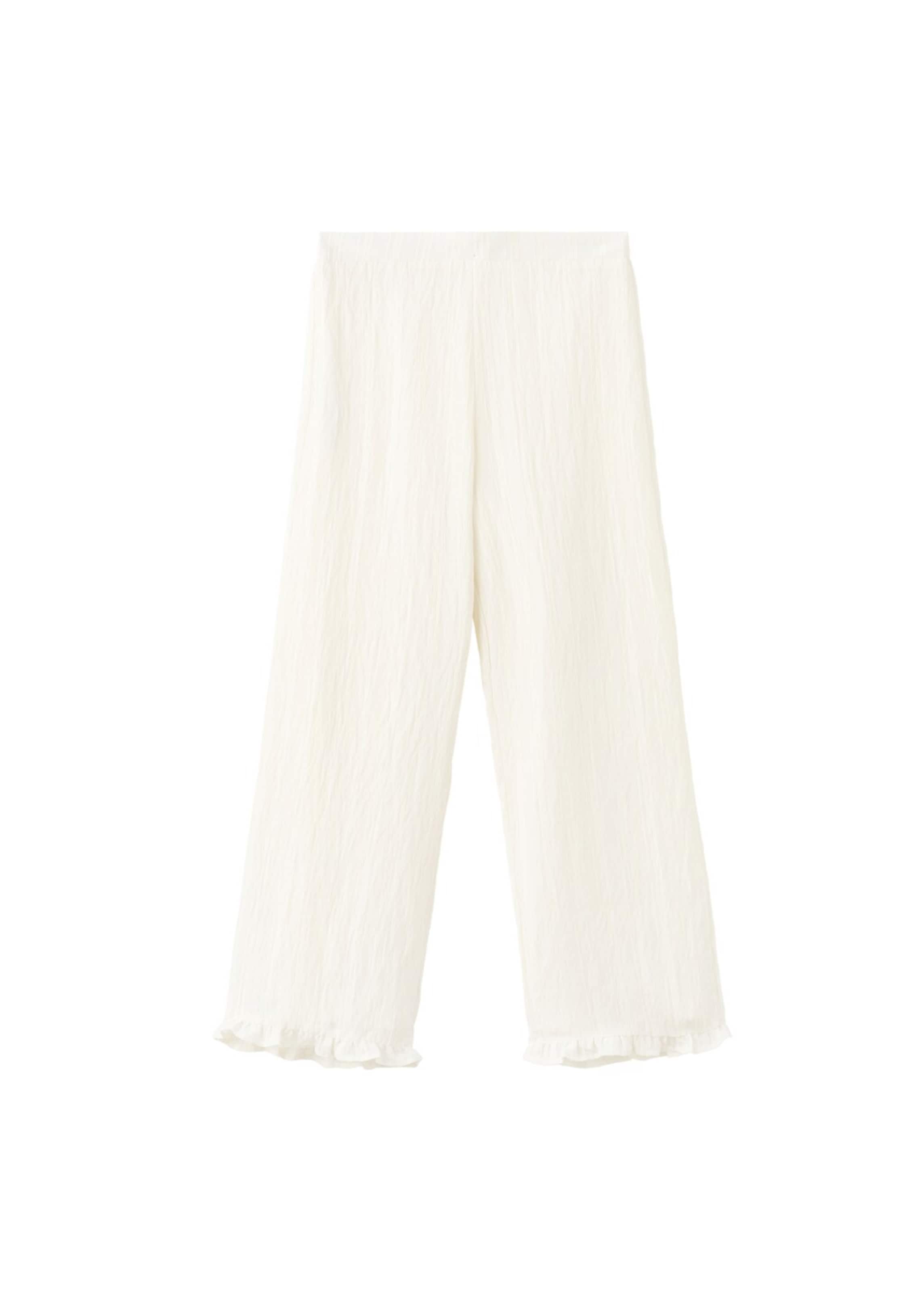 MANGO KIDS Wide leg Pants 'Ednaset' in Beige: front