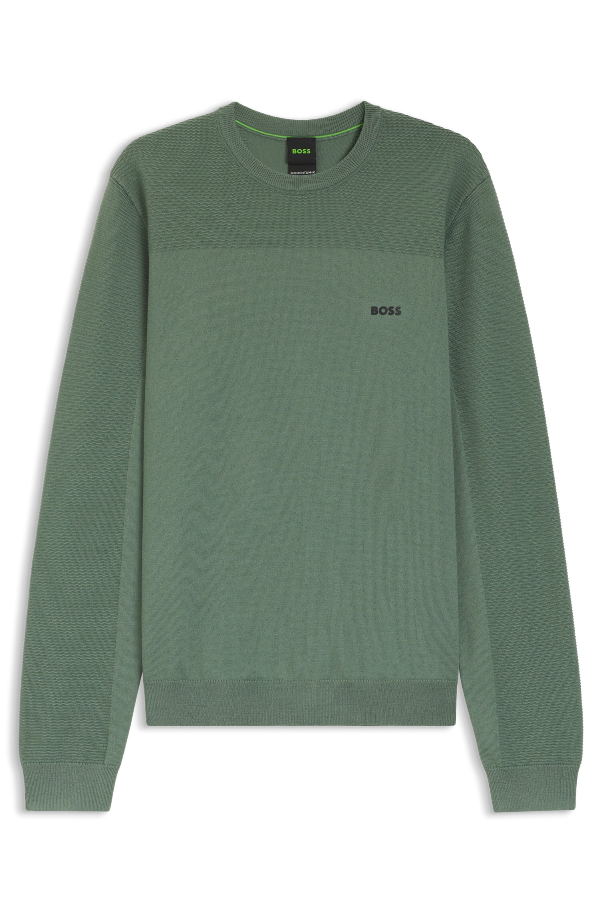 BOSS Sweater 'Momentum-X' in Green: front