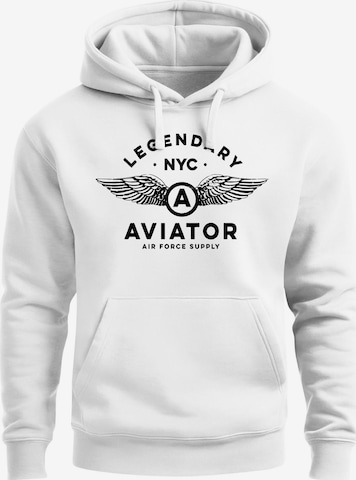 Neverless Sweatshirt 'Aviator Wings' in Weiß: Vorderseite