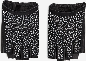 Karl Lagerfeld Rokavice s kratkimi prsti | črna barva: sprednja stran