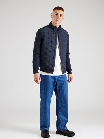 bugatti Slim Fit Sweatjacke in Blau