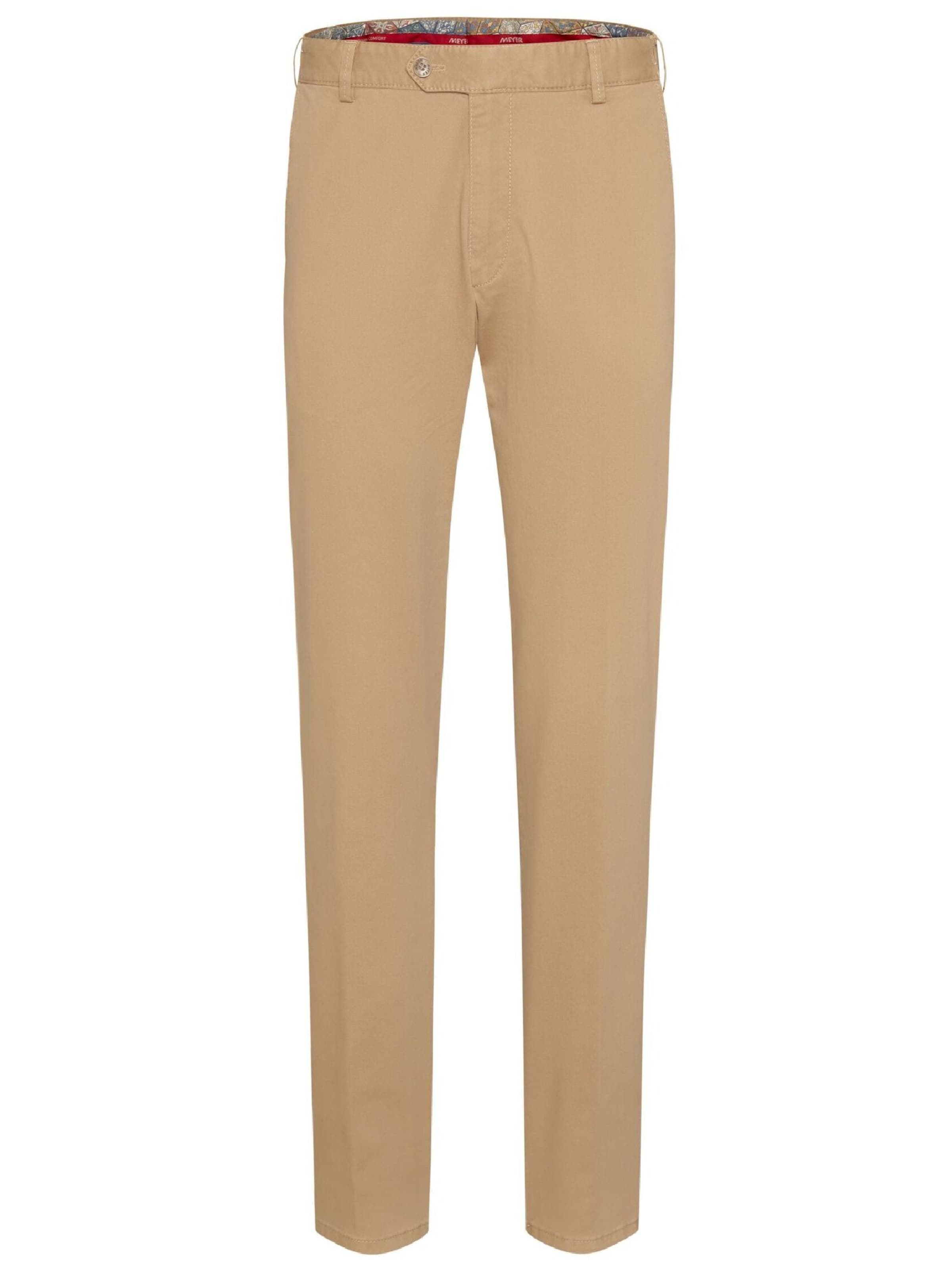 MEYER Regular Chino 'Oslo' in Bruin: voorkant