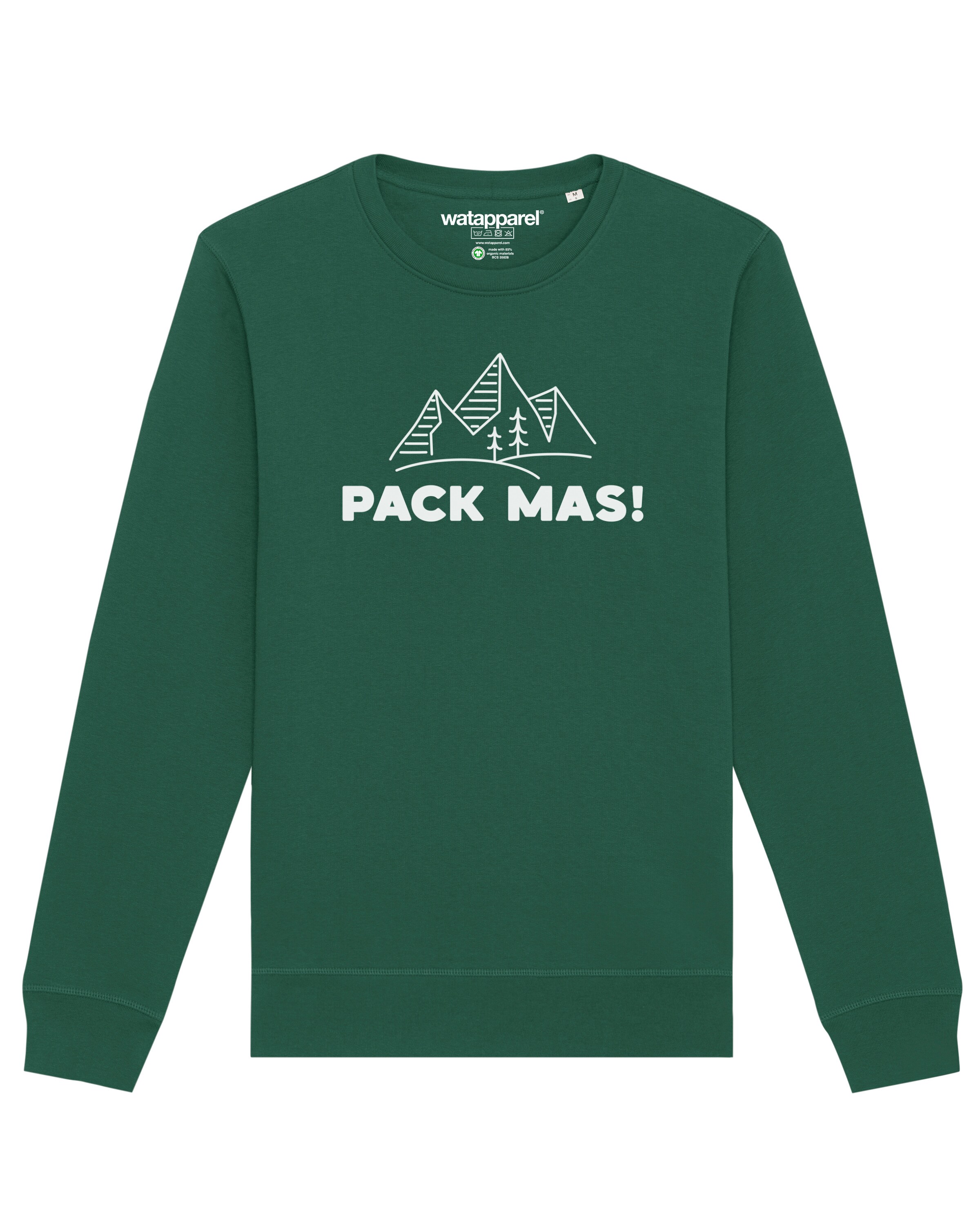 Felpa ' Pack mas! ' di Watapparel in verde: frontale