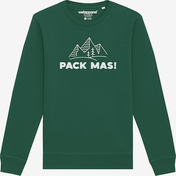 Felpa ' Pack mas! ' di Watapparel in verde: frontale