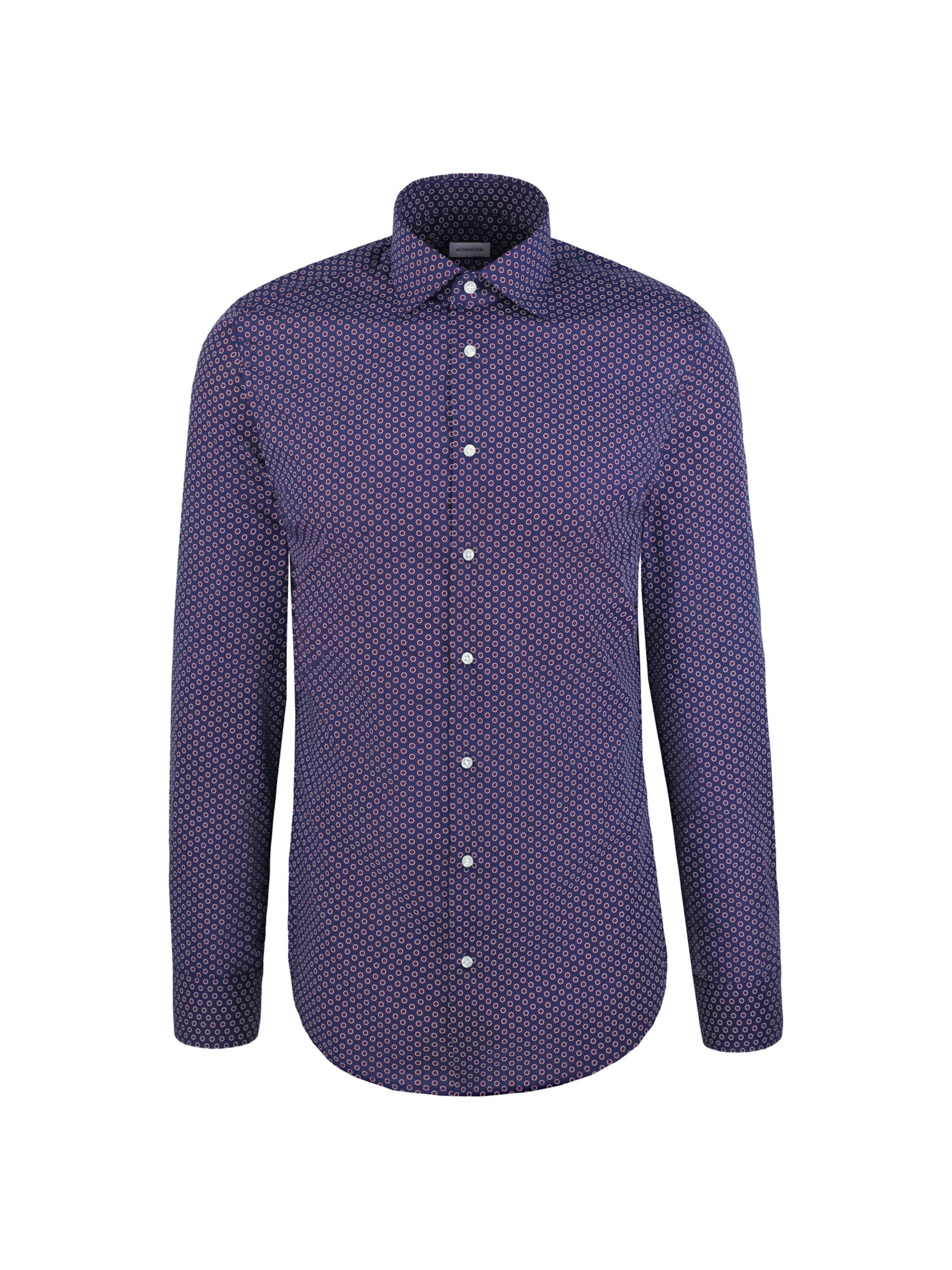 SEIDENSTICKER Zakelijk overhemd 'Schwarze Rose' in de kleur Violetblauw / Donkerlila / Wit, Productweergave
