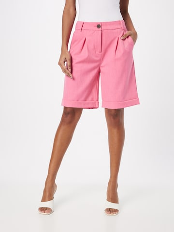 Fransa Wide leg Bandplooibroek 'Milena' in Roze: voorkant