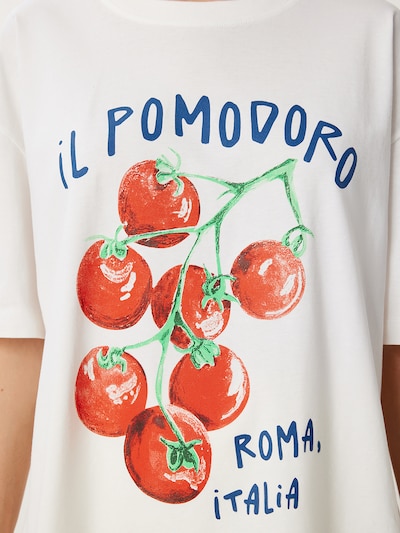 Happiness İstanbul T-shirt en écru / bleu / vert clair / rouge, Vue avec produit