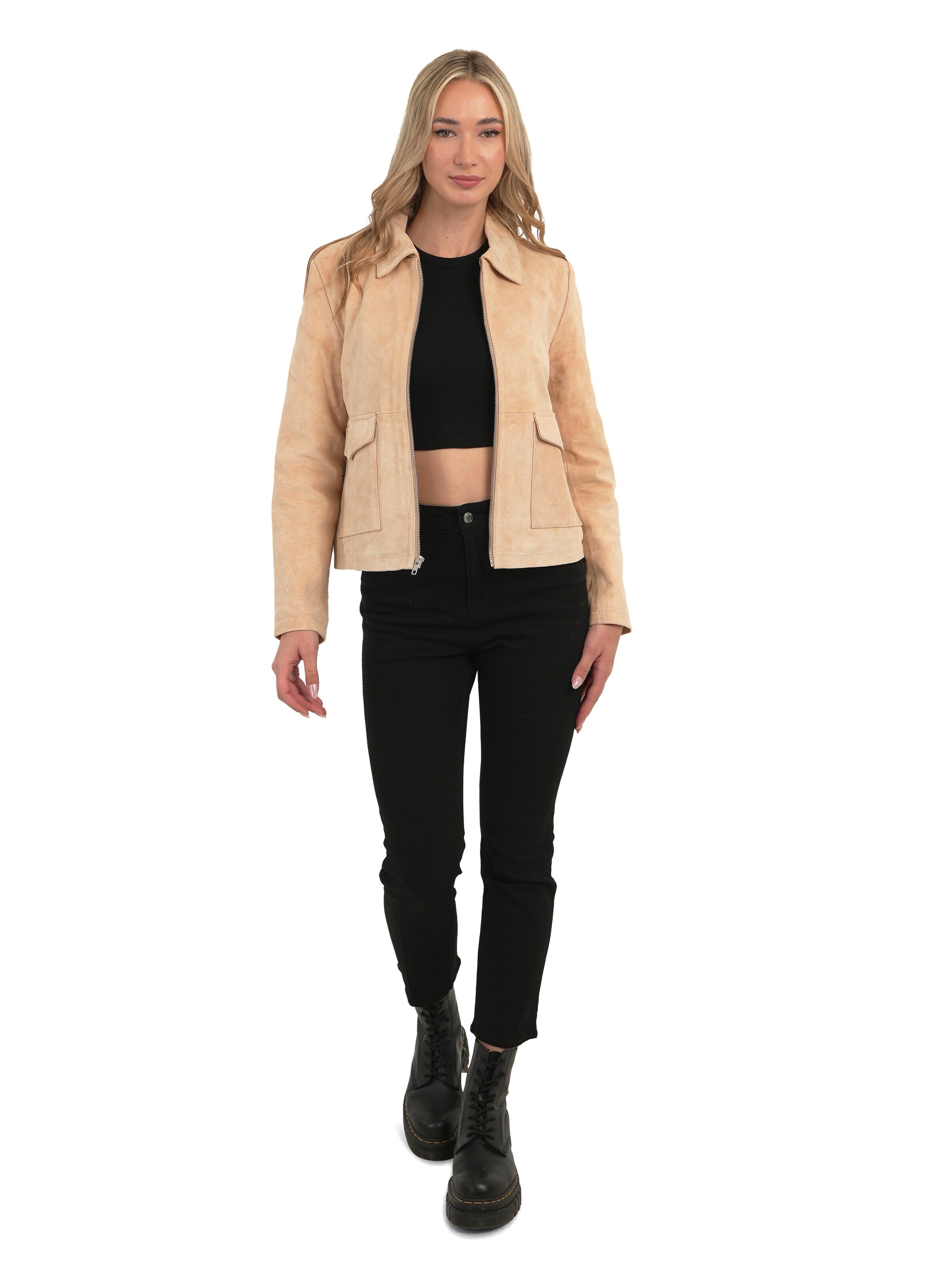 Chic and Clicks - Chaqueta de entretiempo 'Terra Suede' en beige
