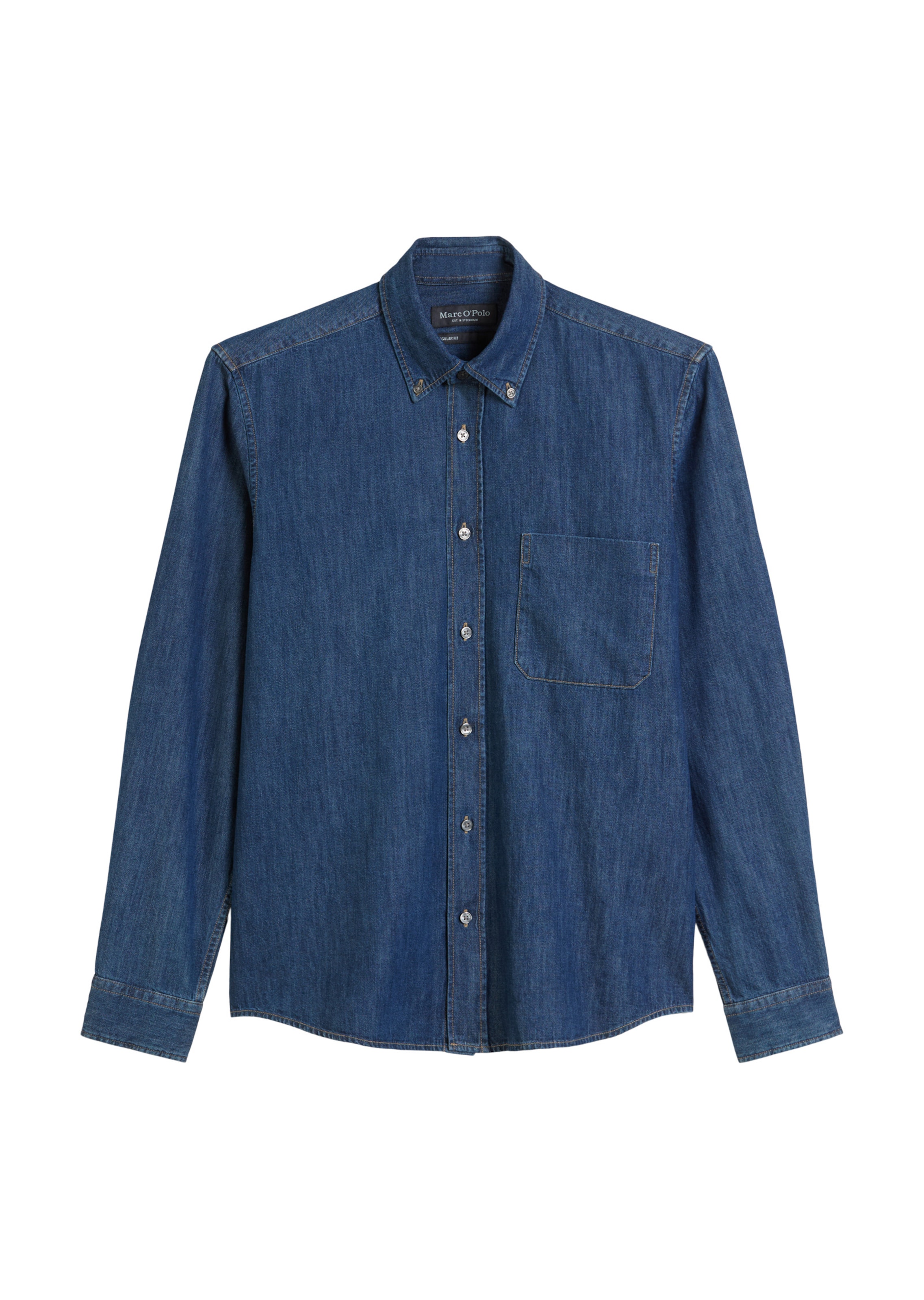 Marc O'Polo Regular fit Overhemd in Blauw: voorkant