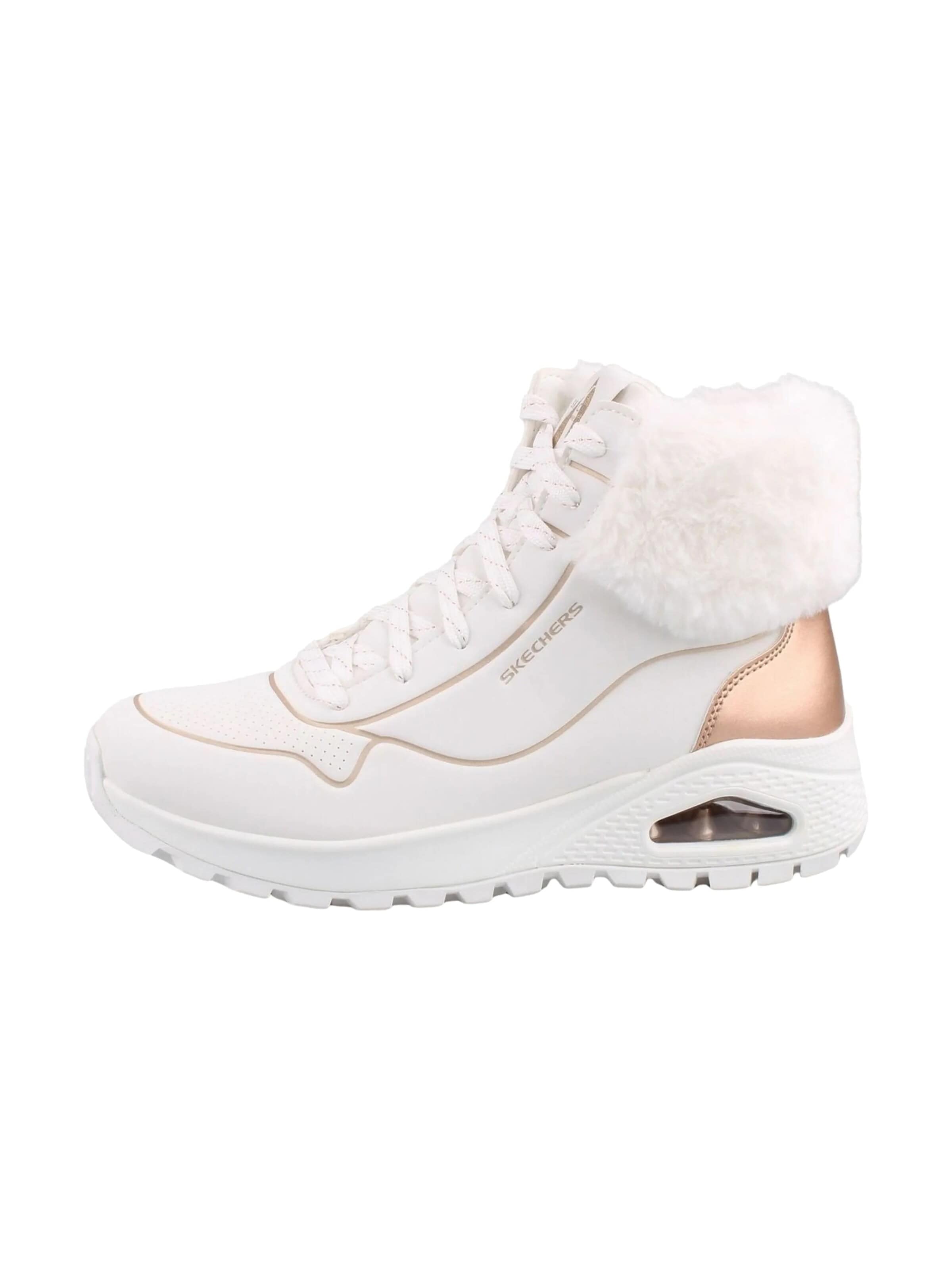 SKECHERS Sneakersy wysokie 'Skeckers Uno Rugged Fall Shimmer – Hohe Sneaker mit Schnürung' w kolorze biały