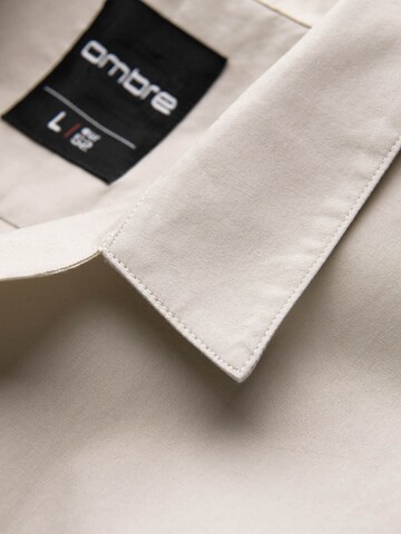 Ombre Comfort fit Button Up Shirt 'OM-SHSS-0168' in Beige