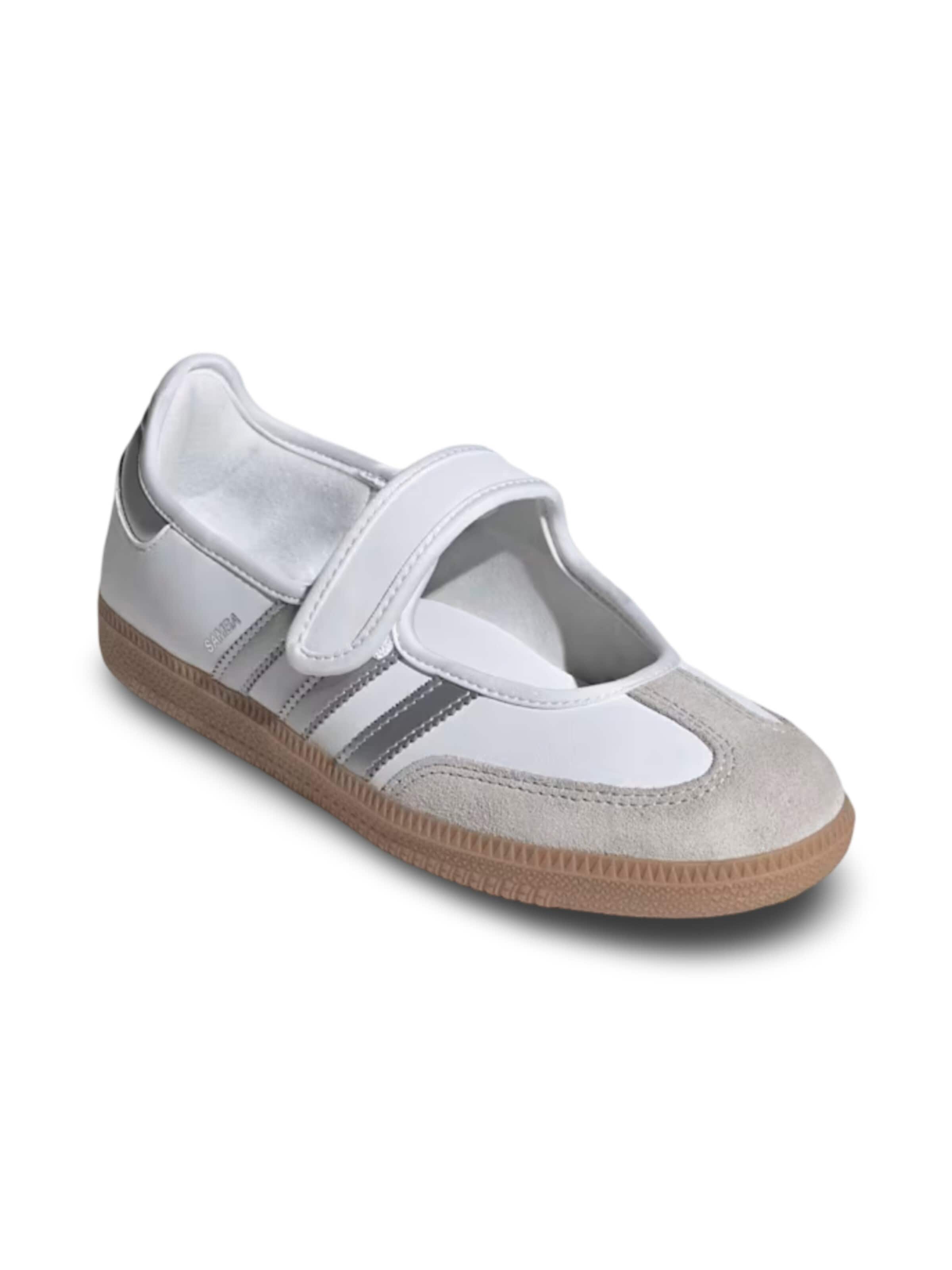 ADIDAS ORIGINALS Ballet Flats with Strap in Silver: front