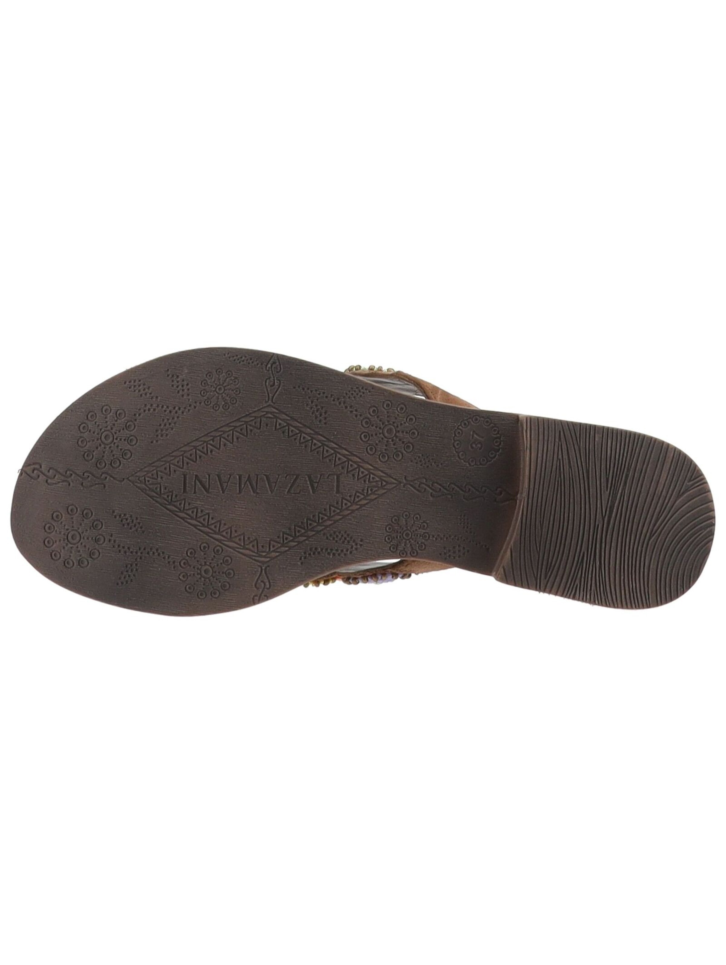 LAZAMANI T-Bar Sandals in Brown