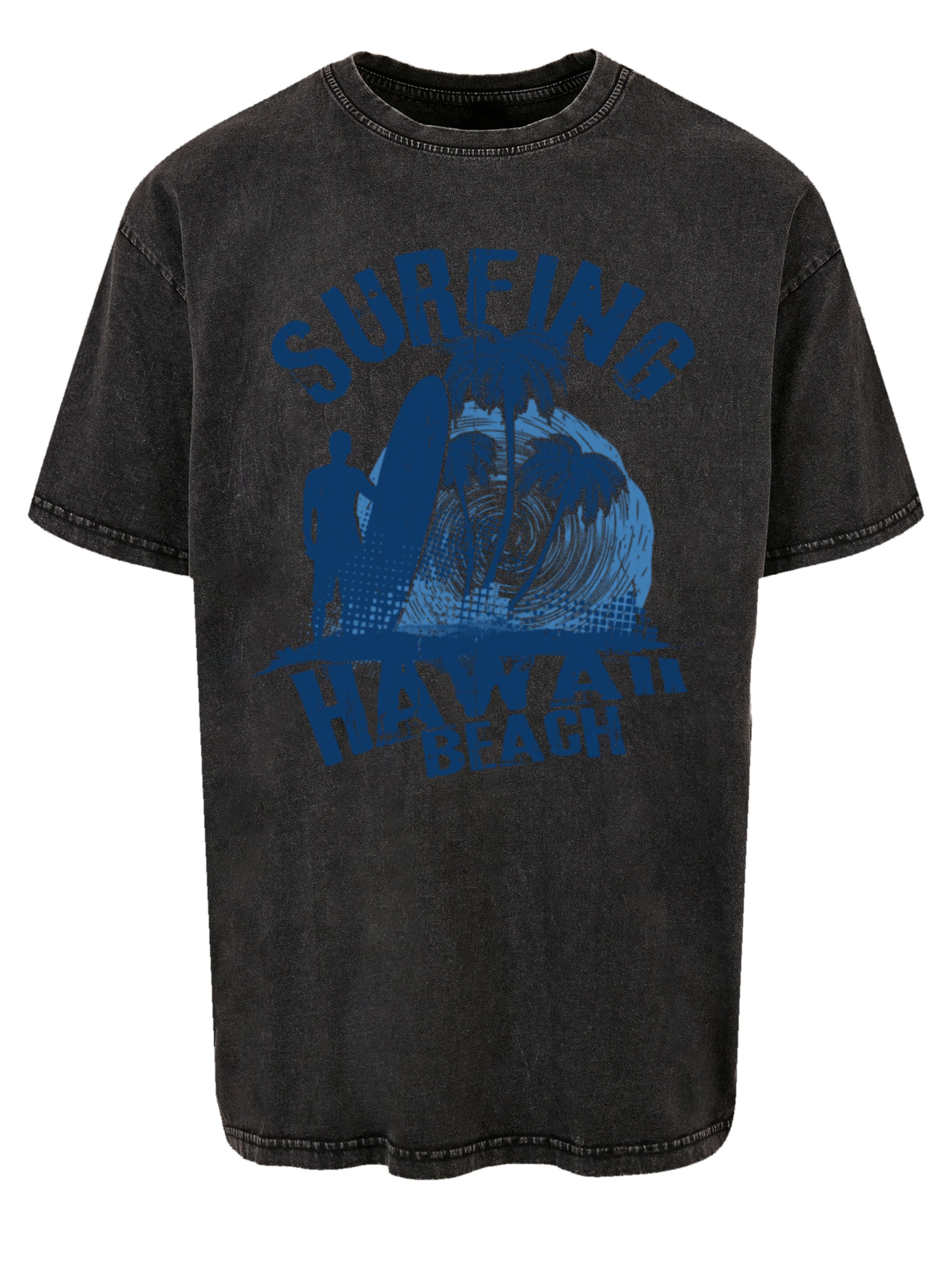 F4NT4STIC Shirt 'Hawaii Surf Beach Summer' in Zwart: voorkant