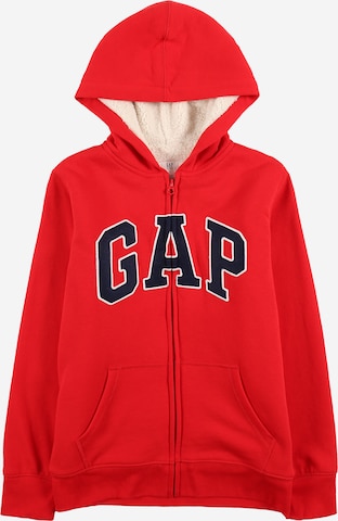 GAP Zip-Up Hoodie in Red: front