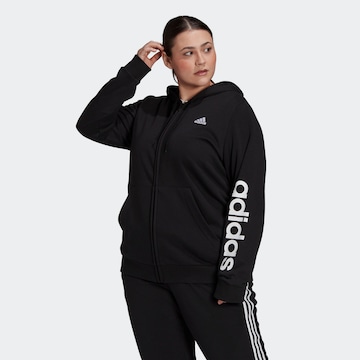 ADIDAS SPORTSWEAR - Casaco de treino em moletão 'Essentials' em preto: frente