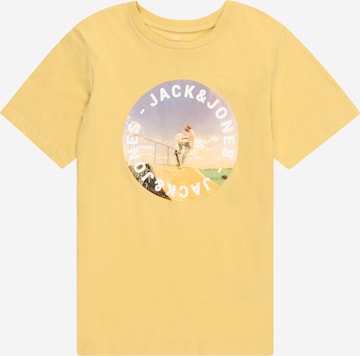 dzeltens Jack & Jones Junior T-Krekls 'Gem': no priekšpuses