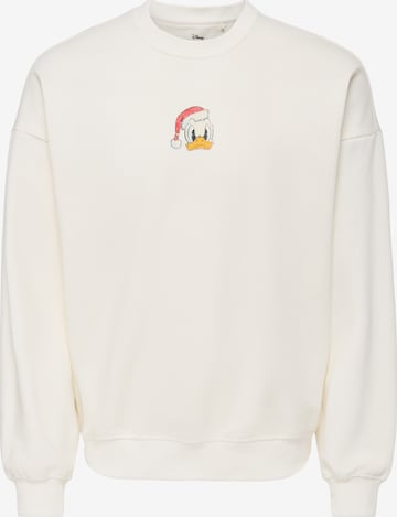 Only & Sons Collegepaita 'ONSCHRISTMAS' värissä valkoinen: etupuoli
