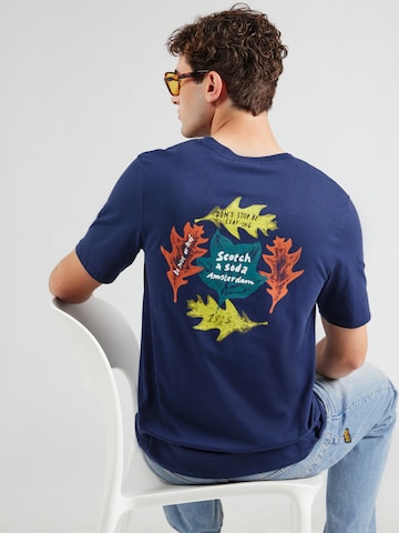 SCOTCH & SODA Tričko – modrá: přední strana