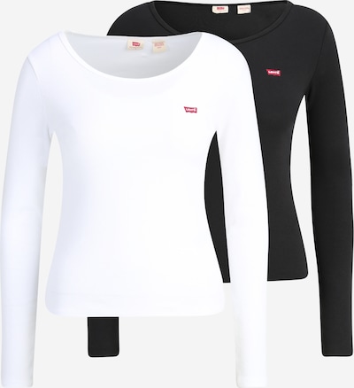 LEVI'S ® Shirts 'LS 2 Pack Tee' i rød / sort / hvid, Produktvisning