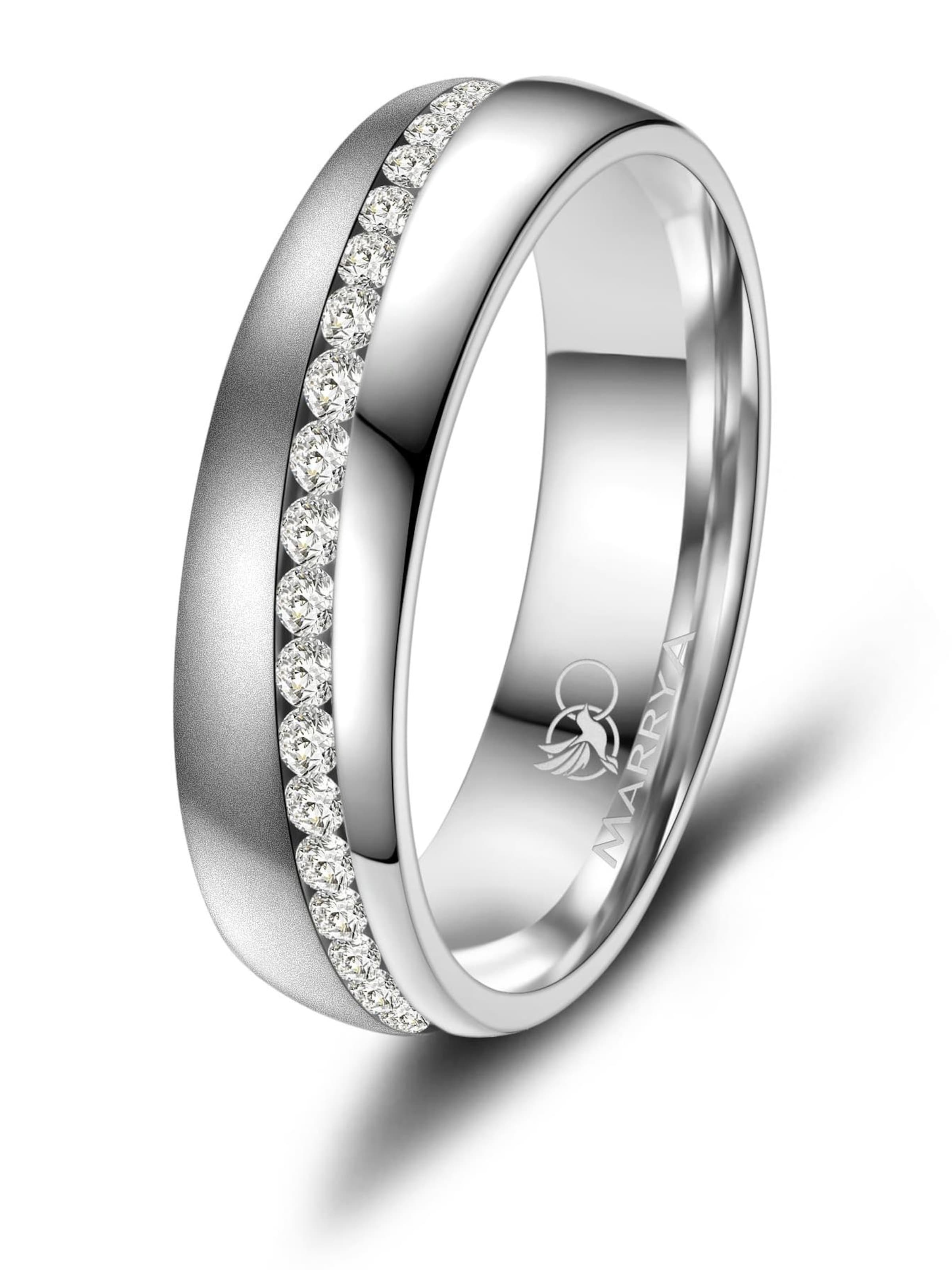 MARRYA Ring 'MARRYA ES-12 Eheringe aus Edelstahl - Silberfarben' in Silver: front