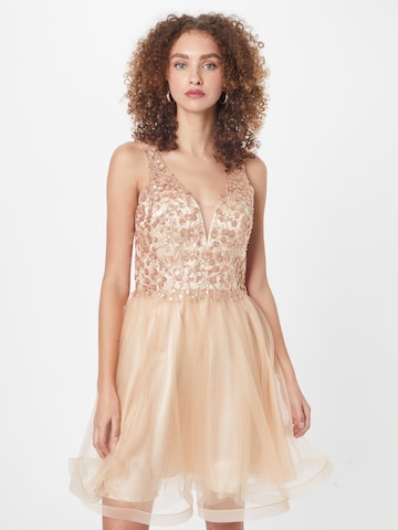 Laona Cocktail Dress in Beige: front