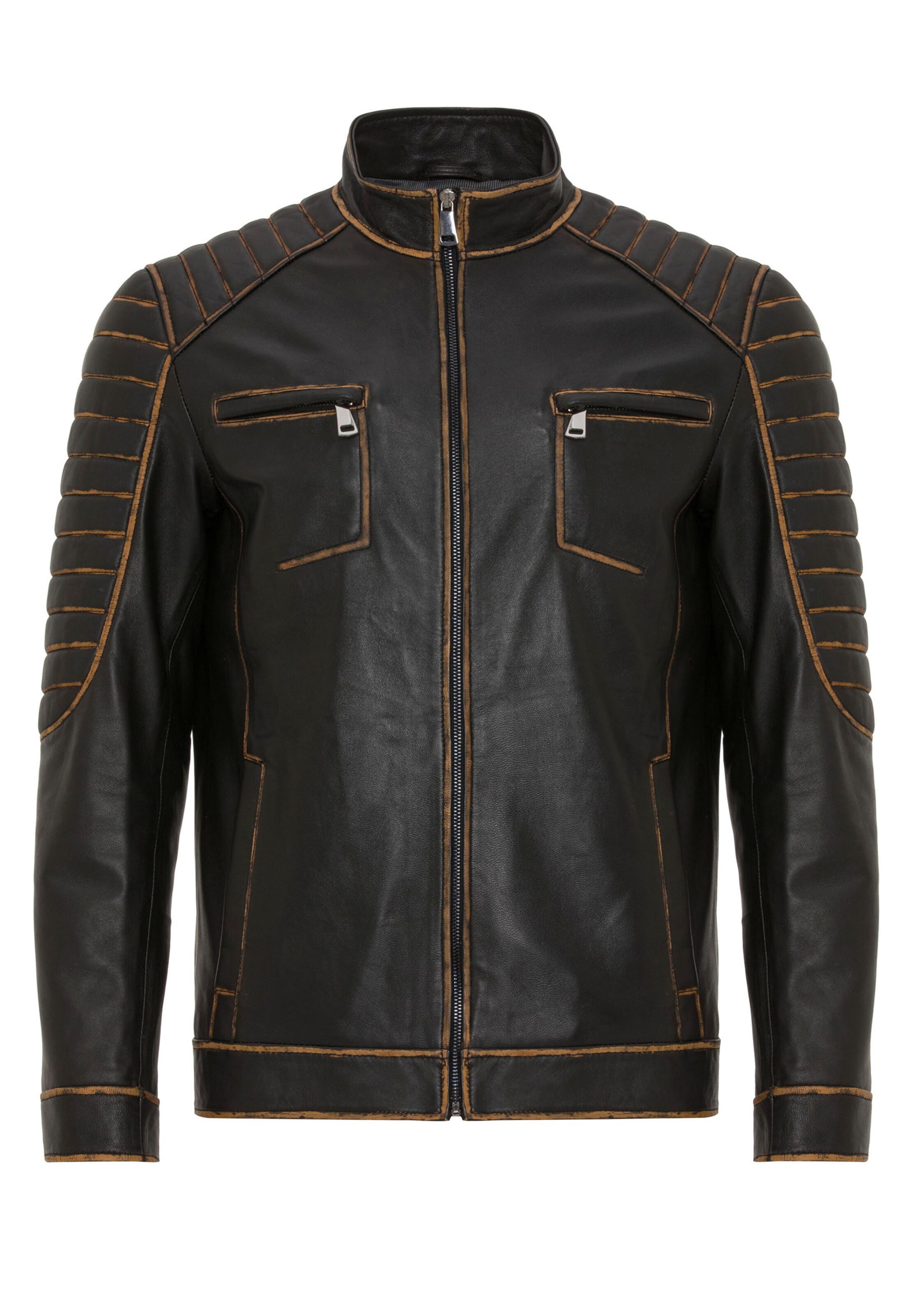 Jimmy Sanders Φθινοπωρινό και ανοιξιάτικο μπουφάν σε μαύρο: μπροστά