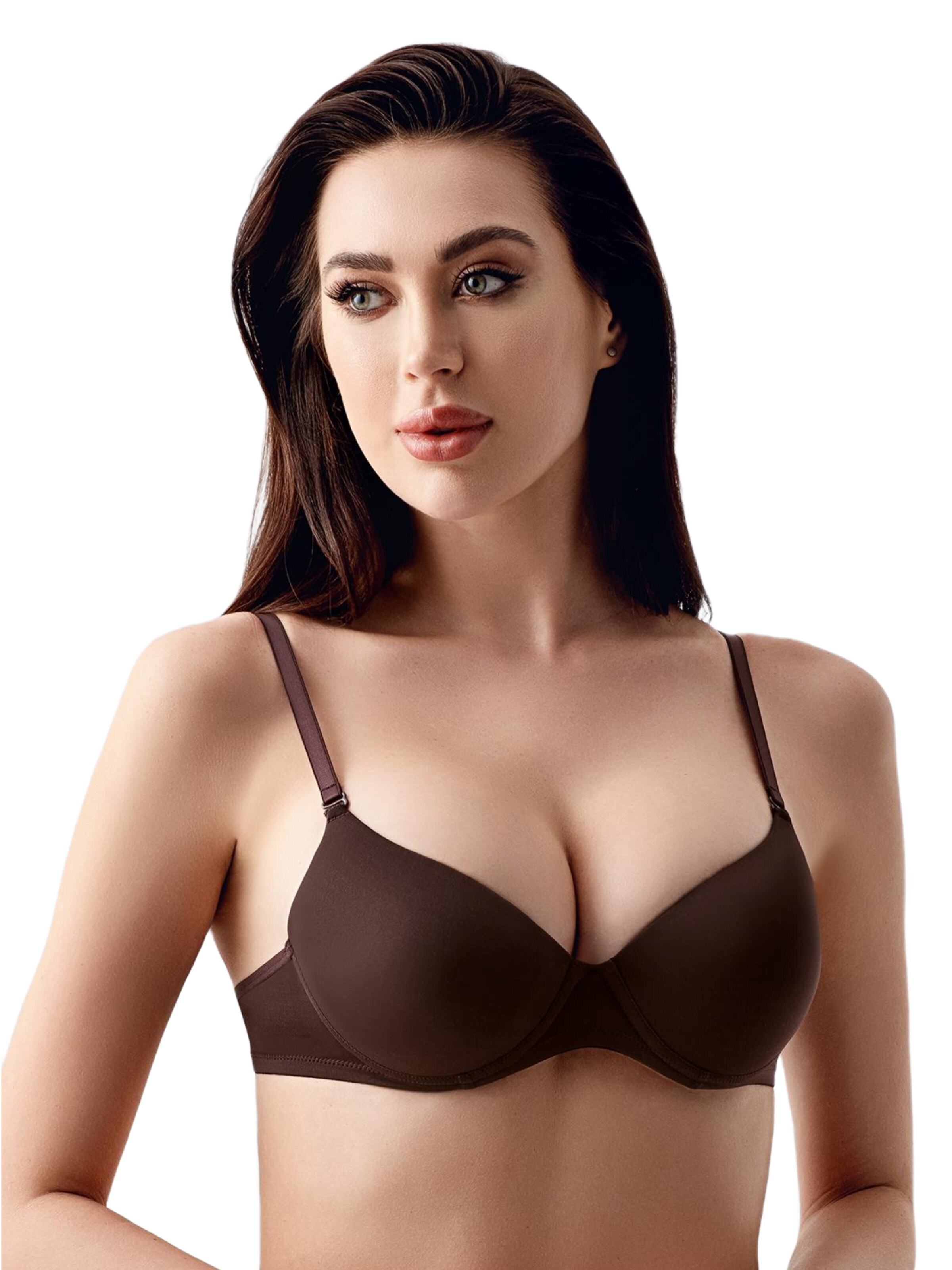 C&City T-shirt BH in Bruin: voorkant