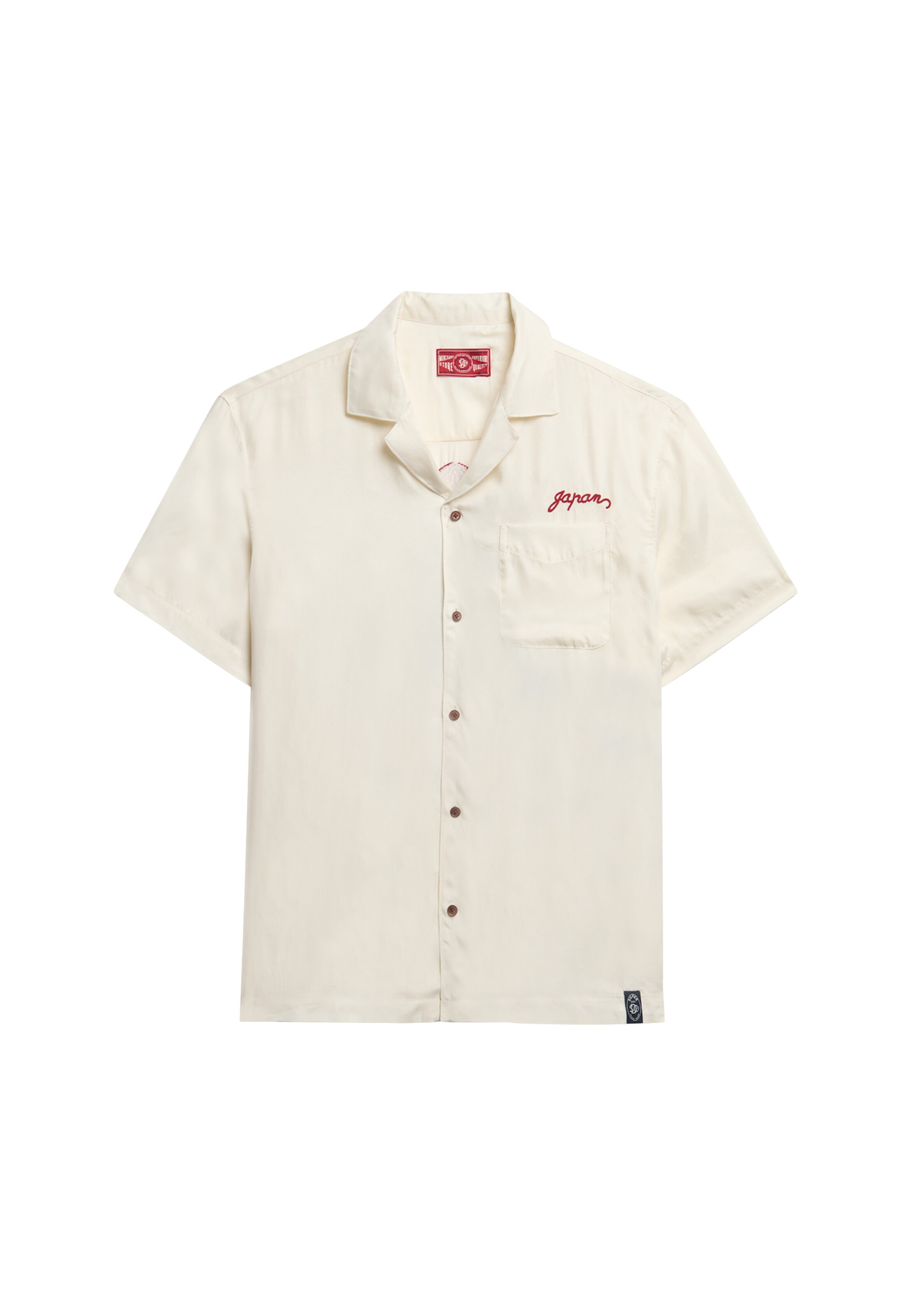 Superdry Regular fit Overhemd 'Merchant Suika' in Beige: voorkant