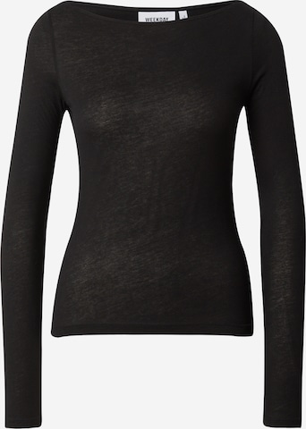 WEEKDAY Shirt in Black: front