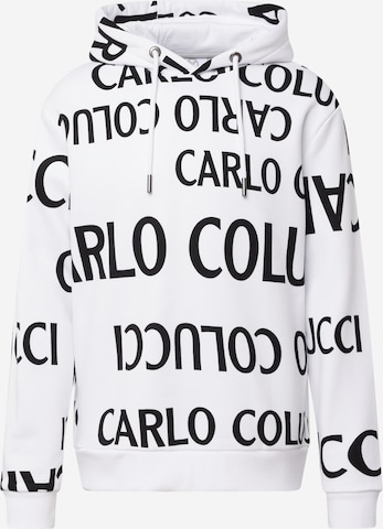 Sweat-shirt Carlo Colucci en blanc : devant