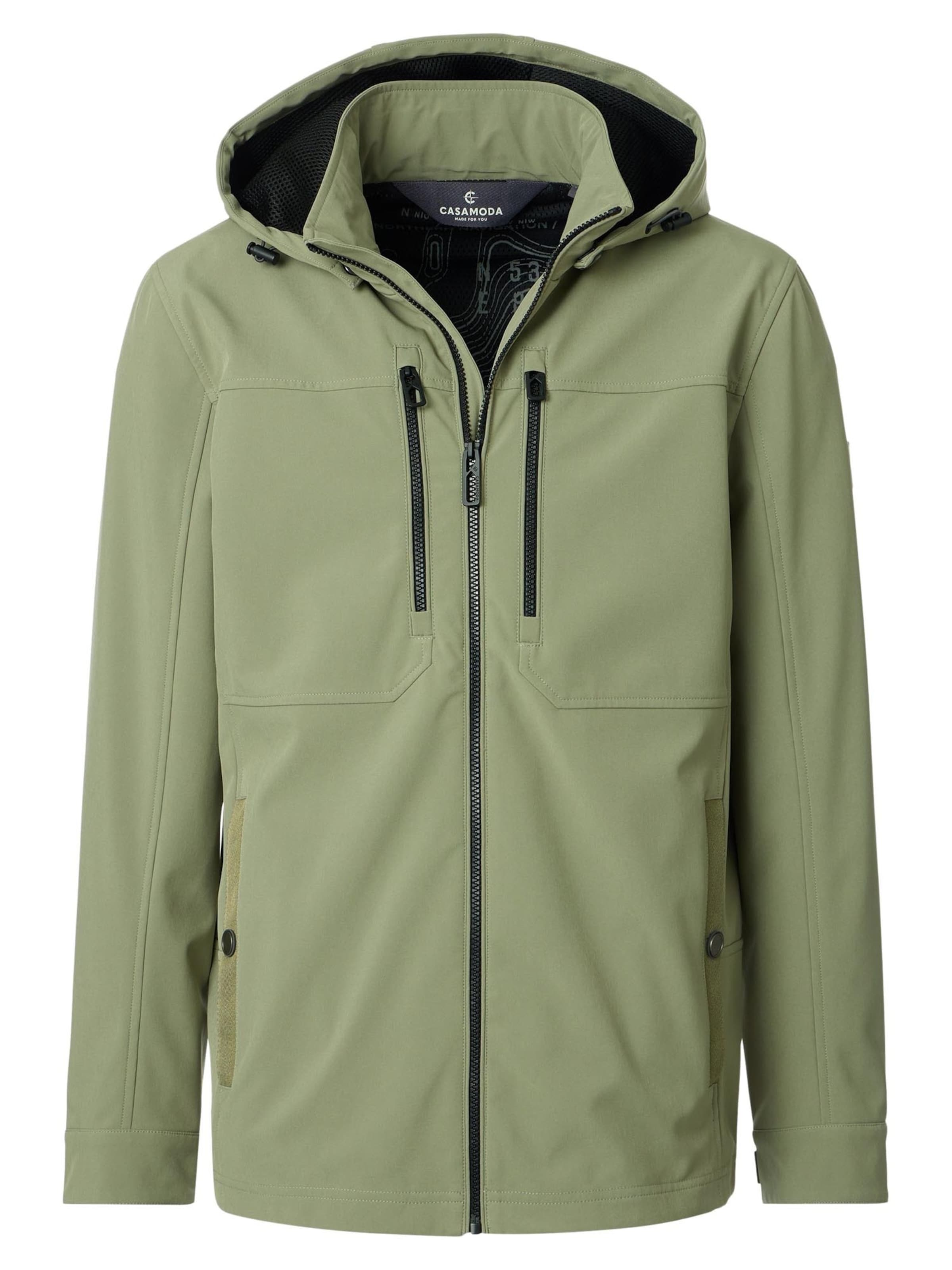 CASAMODA Between-Season Jacket 'Basic' in Green: front