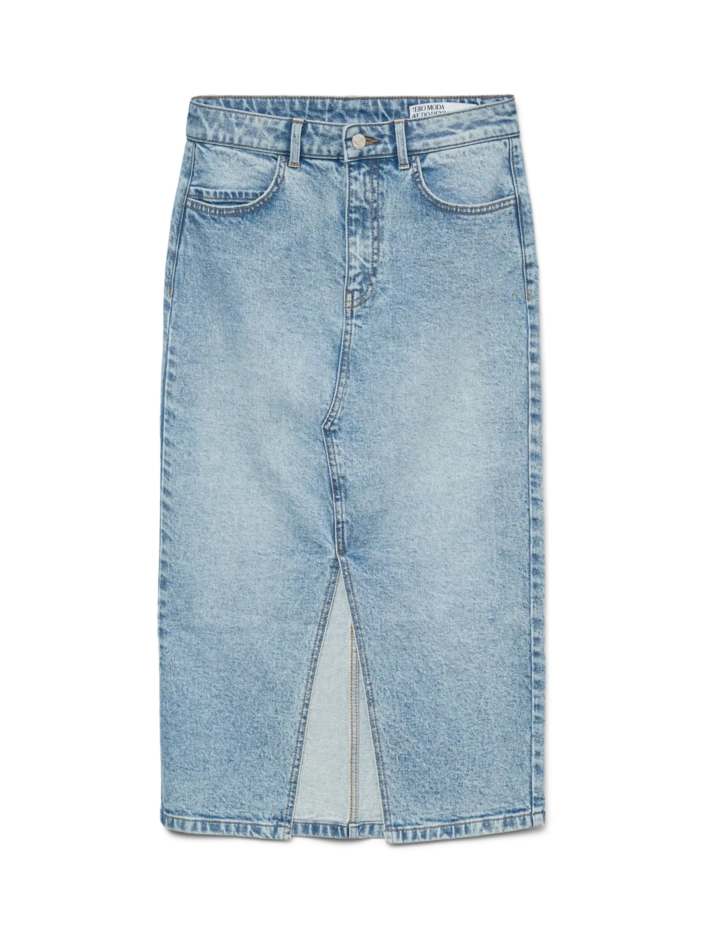 VERO MODA Rok 'Vero Moda Denim rok VMNATALIE High waist Midi-rok' in Blauw: voorkant