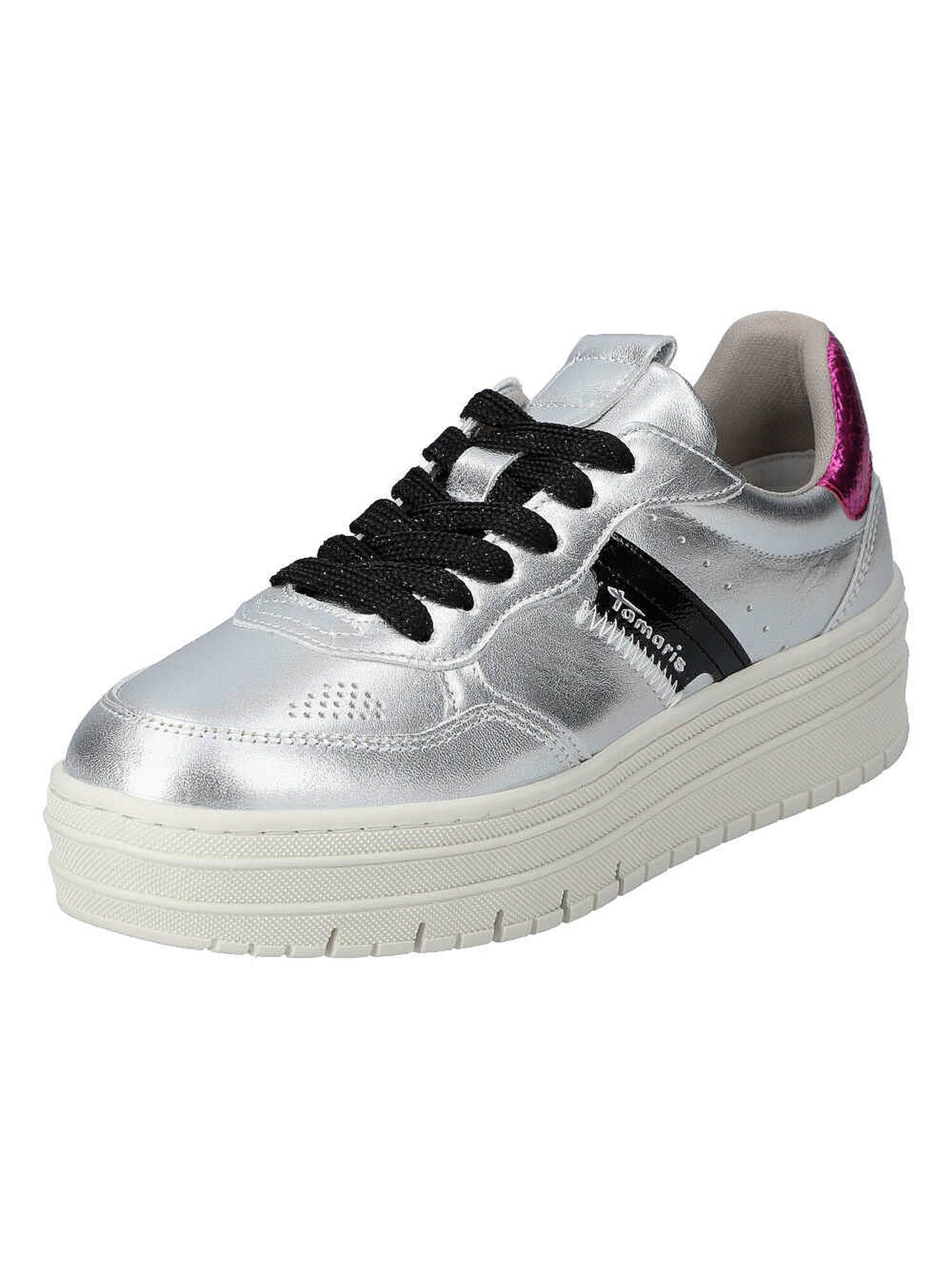 Tamaris Sneakers laag in Zilver: voorkant
