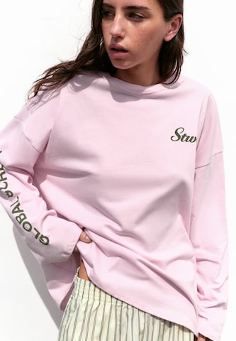 Pull&Bear Shirt 'STWD' in Roze