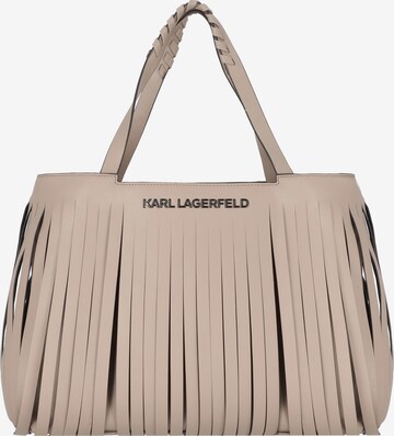 Shopper 'Fringe' di Karl Lagerfeld in marrone: frontale