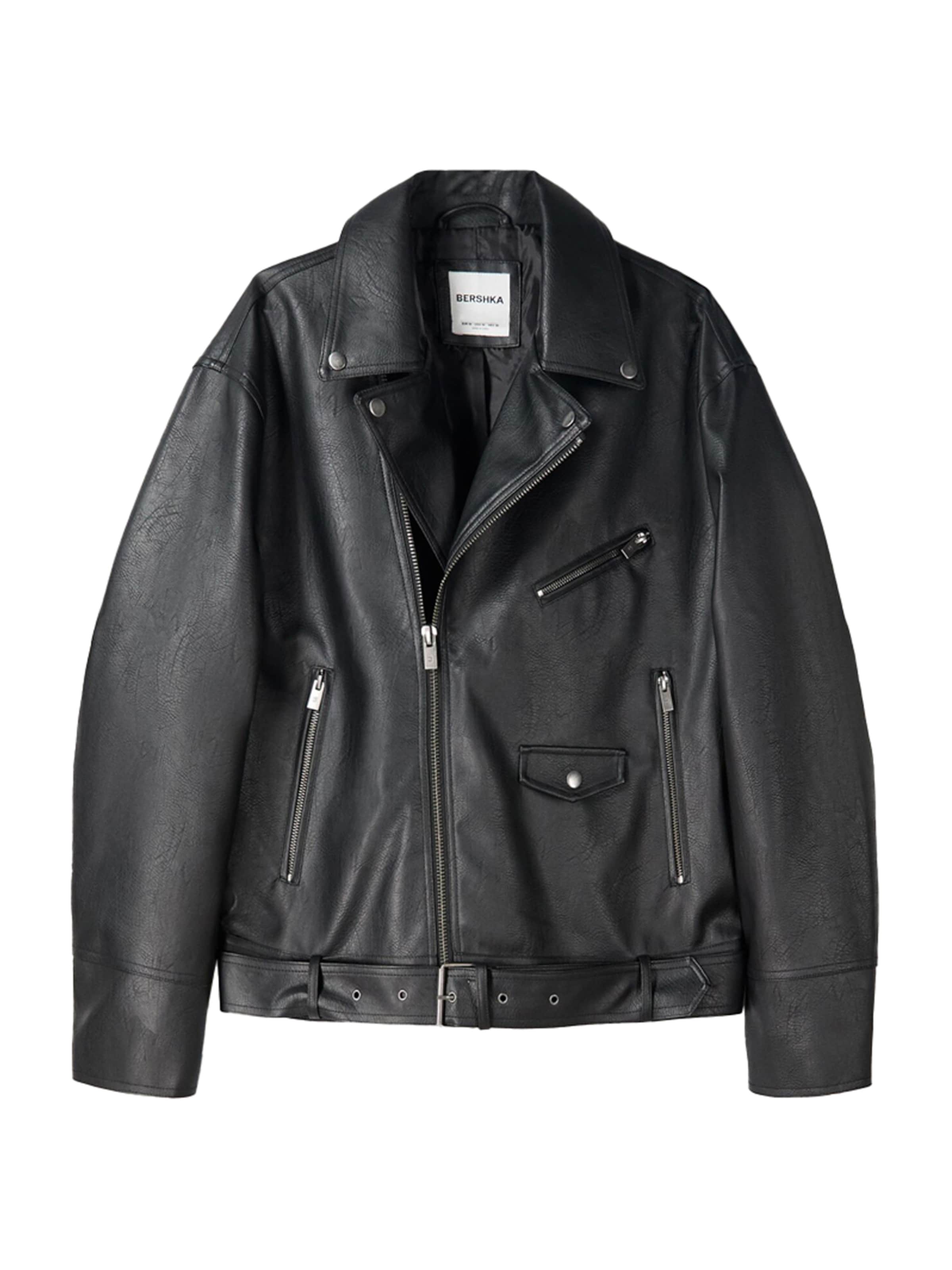 Bershka Přechodná bunda – černá: přední strana